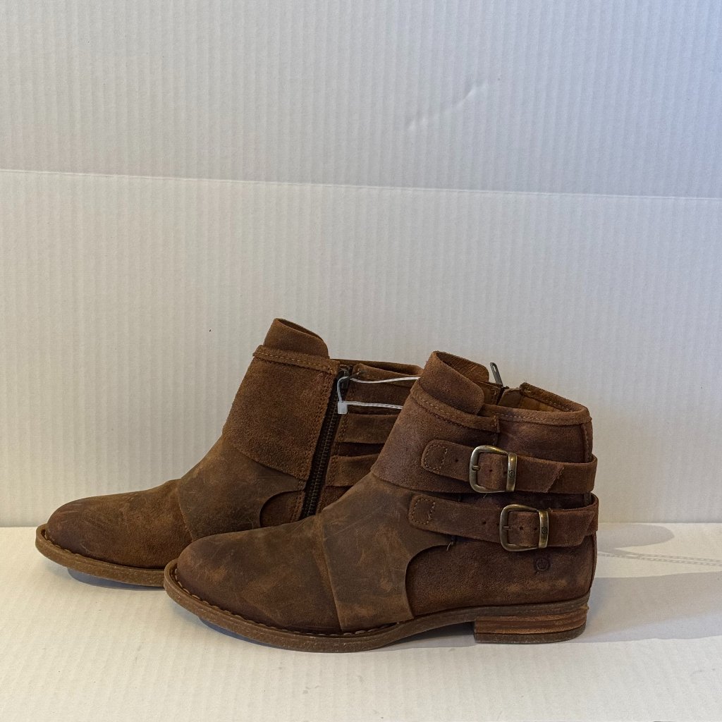 Born Women's Brown Leather Ankle Boot Size 8.5